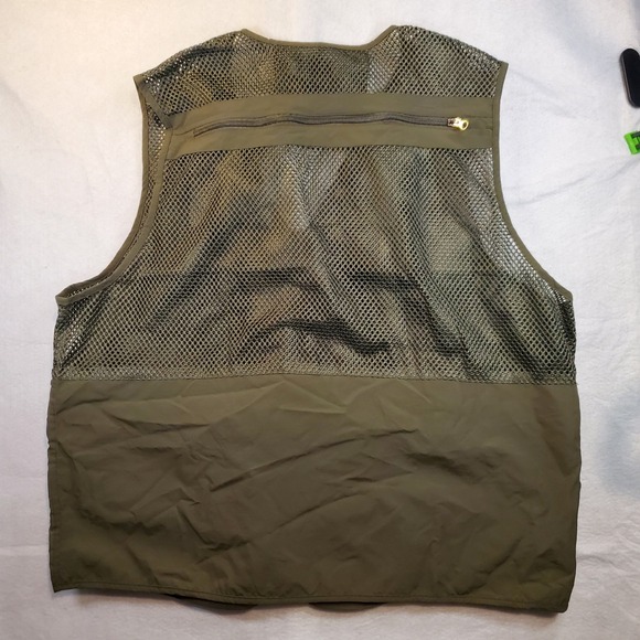 Outdoor Flygo Men Utility Fishing Vest Green Mesh Multi-Pocket Size XL - Picture 2 of 10